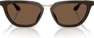 Giorgio Armani Gold 0ar8253u Acetate Oversized Square Sunglasses