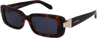 Ferragamo Dark Grey Rectangular Ladies Sunglasses SF1105S 240 52