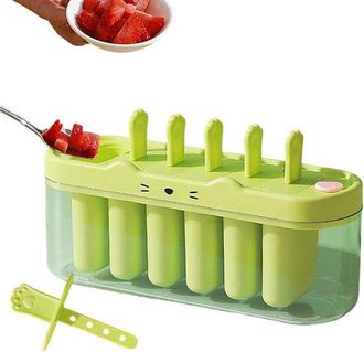 OEM Molde De Silicona Para Polos De Hielo - Ideal Para Hacer Postres - F&aacute;cil De Desmoldar - 6 Compartimentos - Verde
