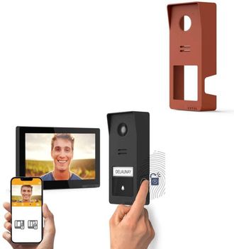 EXTEL Kit videocitofono wireless smart Wave 3 + cover terracotta