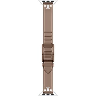 Tory Burch The Single T Jelly 16mm Apple Watch Watchband in Brown at Nordstrom