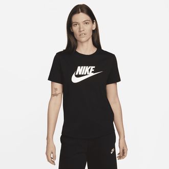 Nike Womens Nike Sportswear Essentials Logo T-Shirt in Black | DX7906-010