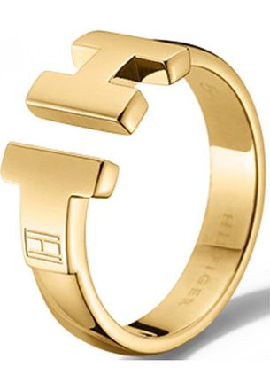Tommy Hilfiger Womens 2700863C Ladies Ring - Gold Stainless Steel - Size N