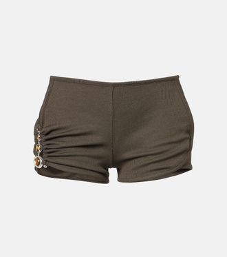 CHRISTOPHER ESBER Droplet Crystal embellished ruched shorts