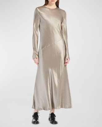 Max Mara Elogio A-Line Satin Maxi Dress