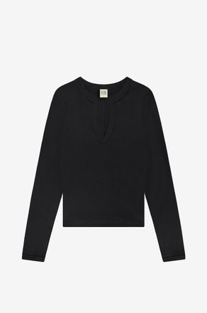 Flore Flore Lang&auml;rmeliges T-Shirt mit V-Ausschnitt aus Jersey Iman