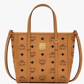 MCM Mini Toni Top-Zip Shopper in Visetos in Cognac at Nordstrom
