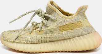 adidas Two Tone Knit Fabric Boost 350 V2 Static Sneakers Size 36