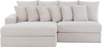 Concept Usine Sof&aacute; esquinero de 2/3 plazas con asiento profundo en pana beige