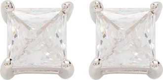 Cernucci Cernucci Iced Micro Square Sterling Silver Stud Earrings - One Size