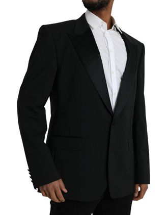 Dolce & Gabbana Mens Black Sicilia Single Breasted Coat Blazer Clothing