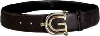 Gucci Pre-owned Double G Logo Riem - Dames - Vintage Accessoires - Bruin - ONE Size - Leer - Vintage