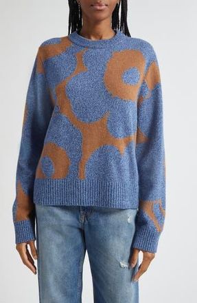 Marimekko Crewneck Wool Sweater in Blue, Brown at Nordstrom Rack, Size X-Large