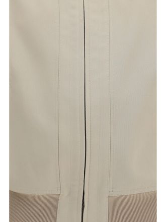 Gucci Womens Bomber Jacket Ecru Silk Poplin Cotton Puffer