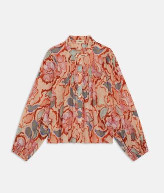 Suncoo Womens Leya Button-Down Floral Blouse In Blush