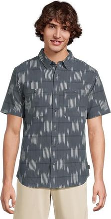 Mountain Hardwear Grove Hide Outtm Short Sleeve Shirt Mens Clothing Moon Blue Ikat Jacquard : LG, Cotton