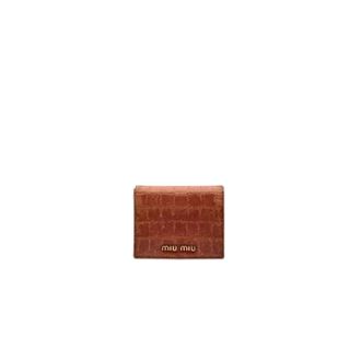 Miu Miu Pre-owned Leren Portemonnee - Dames - Vintage Accessoires - Oranje - ONE Size - Leer - Vintage