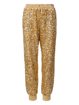 Valentino Garavani Pantaloni sportivi con paillettes - Oro