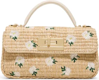 Ted Baker Ella Floral Embroidered Crossbody Bag in Natural/White at Nordstrom Rack