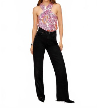 Fifteen Twenty Sasha Twist Front Top In Retro Print