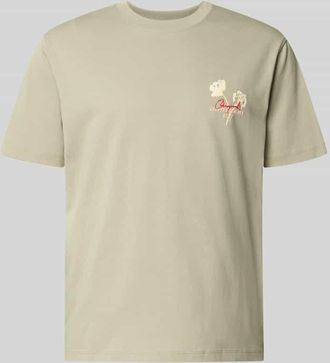 Jack & Jones T-Shirt mit Motiv-Print und Rundhalsausschnitt in Schilf, Gr&ouml;&szlig;e XXL