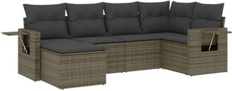 vidaXL Vidaxl - Set De Muebles De Jard&iacute;n 6 Pzas Y Cojines Rat&aacute;n Sint&eacute;tico Gris