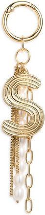 Chelsea28 Initial Faux Pearl Bag Charm in S- White- Gold at Nordstrom