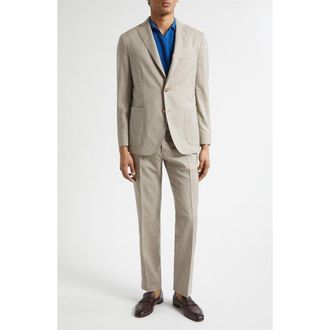 Boglioli K-Jacket Wool, Silk & Linen Suit in Sand at Nordstrom, Size 36 Us