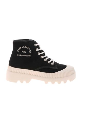 Karl Lagerfeld Logo embroidery sneakers in black