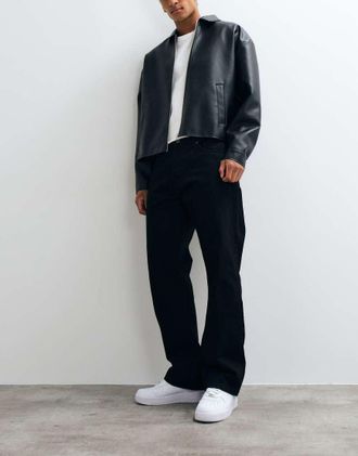 Weekday Space - Jeans dritti lavaggio nero risciacquato