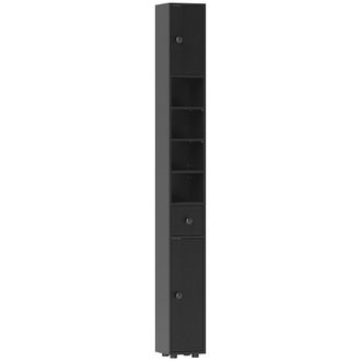 Kleankin Columna de ba&ntilde;o 20x20x180 cm negro