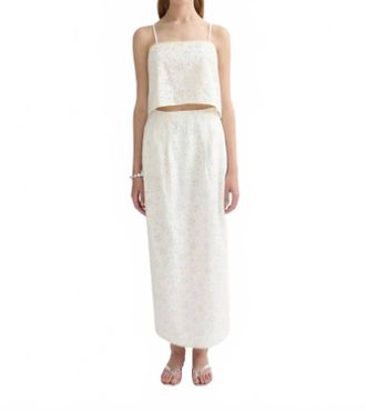 Poss&eacute; Salma Embroider Top In Vintage White