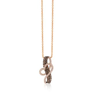 Le Vian Chocolatier Pendant Chocolate Diamonds, Vanilla Diamonds set in 14K Strawberry Gold P21437BRN