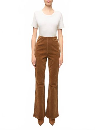 Veronica Beard Womens Beverly Off-Duty Skinny-Flare Pants In Deep Ochre