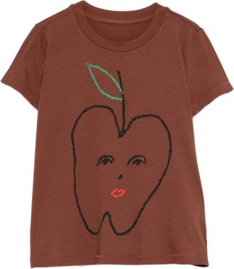 Maison Margiela Graphic T-shirt - Dames - T-shirts - Bruin - S - Katoen - Tops
