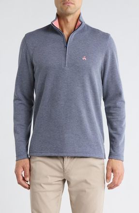 Brooks Brothers Heathered Quarter Zip Pullover in Denim Heather at Nordstrom Rack, Size Xx-Large