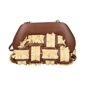 Themoir&egrave; Tassen, Dames, Bruin, ONE Size, Bios Medium Intreccio Rafia