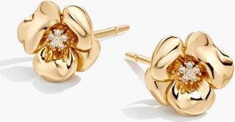 Yoj Lulu Midi Flower Stud Earring in Gold at Nordstrom