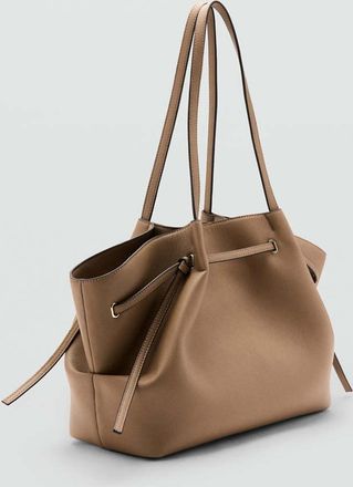 Mango Borsa grande da spalla similpelle marrone medio - Donna - Taglia unica - MANGO