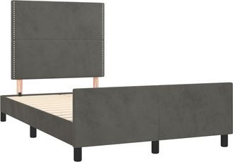 vidaXL Vidaxl - Estructura De Cama Sin Colch&oacute;n Terciopelo Gris Oscuro 120x190cm