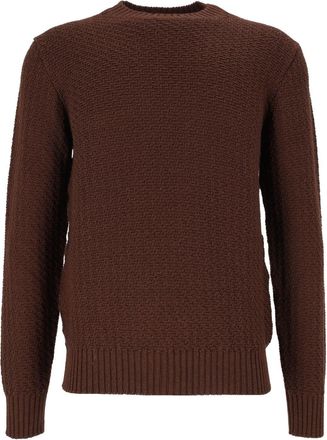 Circolo 1901 Textured Short Crewneck Wool Sweater
