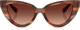 Dolce & Gabbana Eyewear Occhiali da sole cat-eye a righe - Marrone