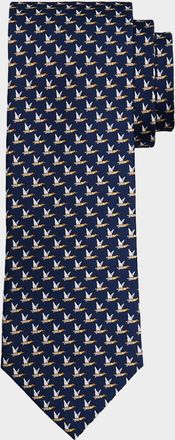 Ferragamo Men & apos;s Flying Mallards Silk Tie