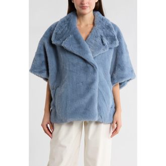 La Fiorentina Faux Fur Cape in Blue at Nordstrom Rack