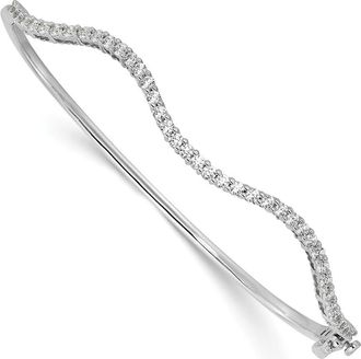 Diamond2Deal 14k Gold 1 Ct Lab Grown Diamond Fancy Wavy Bangle Bracelet