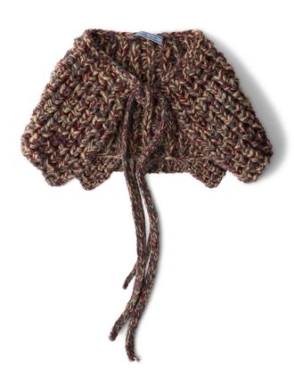 Prada m&eacute;lange wool knit collar - Brown
