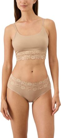 Pact Lace Modern Scoop Bralette Made With Organic Cotton in Sesame at Nordstrom, Size Xx-Large