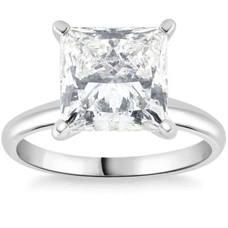 Pompeii3 2 1/2Ct Princess Cut Solitaire Diamond Engagement Ring 14k White Gold Lab Grown