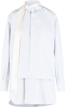 sacai White Cotton Blend Mini Dress