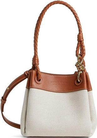 Bottega Veneta Small Andiamo Canvas & Leather Crossbody Bag in Natural Light Wood at Nordstrom